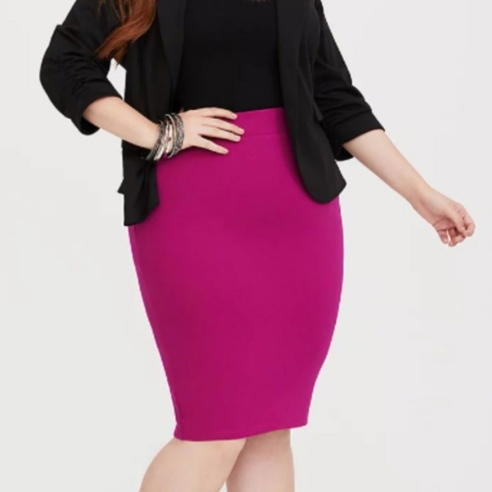 Torrid Berry Ponte Midi Pencil Skirt 2x